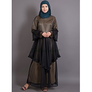 Double layered abaya with frills